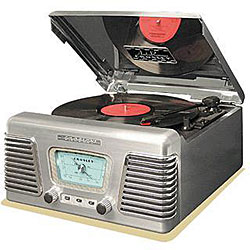 Crosley CR711-BC Autorama Chrome Turntable with AM/FM Radio