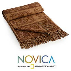 Alpaca Wool 'Paracas Myth' Throw Blanket (Peru)