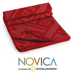 Alpaca Wool 'Passion's Labyrinths' Throw Blanket (Peru)