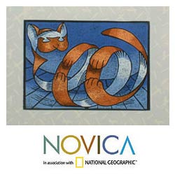 Ricardo Siccuro 'Roly-Poly Tiger Cat' Wall Art (Brazil)