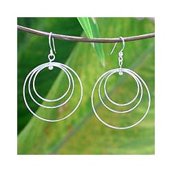 Sterling Silver 'Inner Circle' Earrings (Thailand)