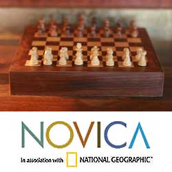 Wood 'Classic' Chess and Backgammon Set (India)