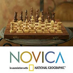 Wood 'Clash of Titans' Chess Set (India)