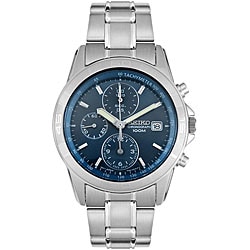 Seiko Men's Chronograph Blue Stainless Steel Watch