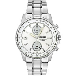 Seiko Men's Chronograph Stainless Steel Silvertone Watch