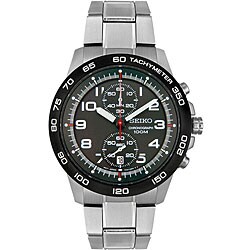 Seiko Men's Chronograph Stainless Steel Black Watch