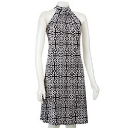 Nicewear Women's Black and White High-neck Dress