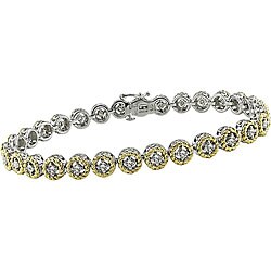 10k Gold/ Sterling Silver 1ct TDW Diamond Bracelet (J-K, I3)