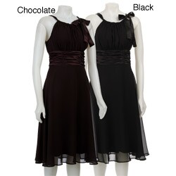 Connected Apparel Women's Chiffon Halter Dress