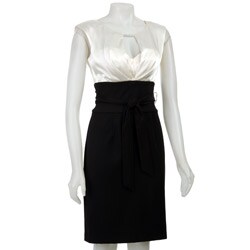 Connected Apparel Women's Belted 2-fer Dress