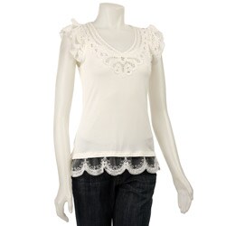 Nylon by Dex Women's Lace Trimmed Blouse