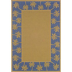 Laguna Beige/ Blue Polypropylene Rug (7'3 x 10'6)