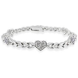 DB Designs Sterling Silver Diamond Accent Heart Bracelet