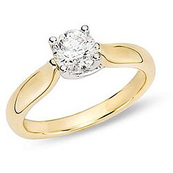 18k Gold 1ct TDW Diamond Crossover Solitaire Ring (G-H, SI2)