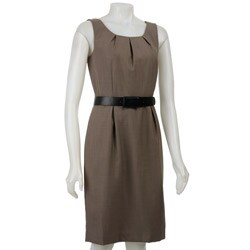 Calvin Klein Women's Belted Sleeveless Sheath Dress