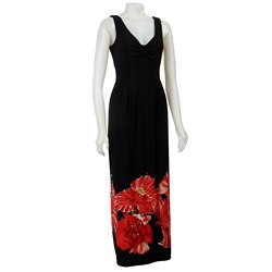 Tiana B. Women's Border Flower Print Maxi Dress