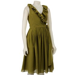 FINAL SALE Jones New York Women's Ruffle Neck Wrap Dress