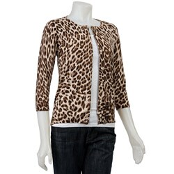 Philosophy Women's 3/4-sleeve Leopard Print Cardigan