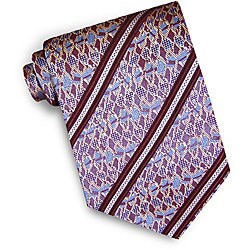 Gianni Palazzi by Domani Men's Burgundy Stripe Silk Tie 