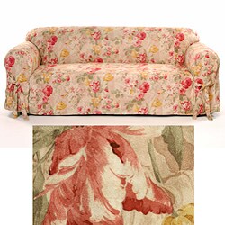 Autumn Print Faux Suede Loveseat Slipcover