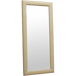 Elayne Cream Bi-cast Leather Floor Mirror