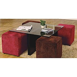 Glass and Chenille 5-piece Hosting Station