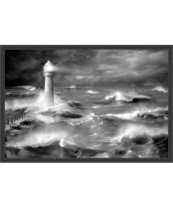 Jean Guichard 'Le Four Lighthouse' Framed Textured Art
