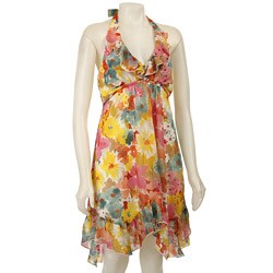 FINAL SALE La Belle Junior's Floral Print Halter Dress