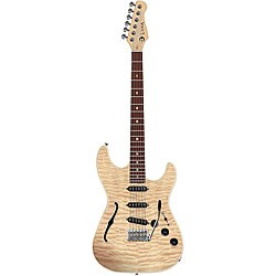 Luna Deco Semi-hollow Natural STE Electric Guitar