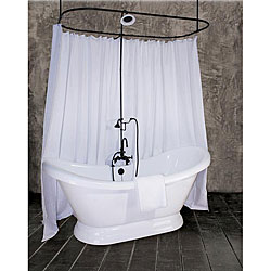 Classique White 73-inch Pedestal Tub with Shower Pack