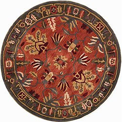 Bathroom Rugs on Arts And Crafts Red New Zealand Wool Rug 5 9 Round Overstock Com