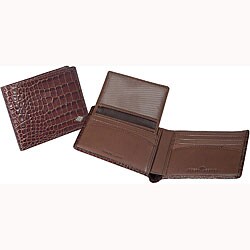 Joseph Abboud Men's Croc Leather Wallet