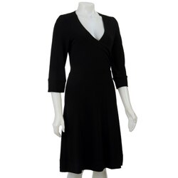 Glamour Women's 3/4-sleeve Cross-front Dress