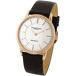 Stuhrling Original Newberry Unisex Brown Leather Strap Watch