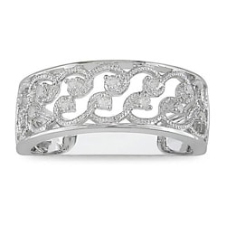 10k White Gold Filigree 1/10ct TDW Diamond Ring
