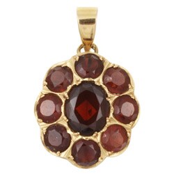 18k Yellow Gold Garnet Estate Pendant