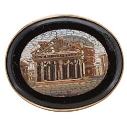18k Yellow Gold Micro-mosaic Antique Brooch
