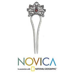 Silver Garnet 'Tiara' Hairpin (Indonesia)