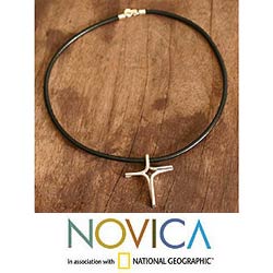 Leather Men's 'Mystical' Necklace (Peru)