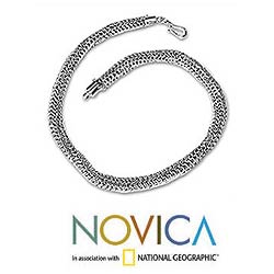 Sterling Silver 'Links Together' Chain Necklace (Indonesia)