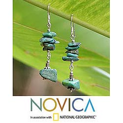 Sterling Silver 'Blue Dolmen' Turquoise Earrings (Thailand)