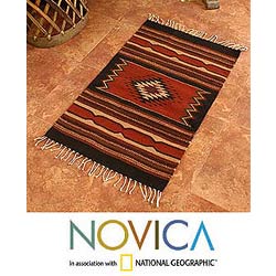 Mexican 'Zapotec Window' Wool Rug (2' x 3')