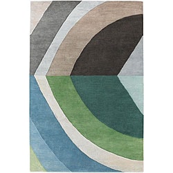 Hand-tufted Mandara Blue/ Green Wool Rug (7'9 x 10'6)
