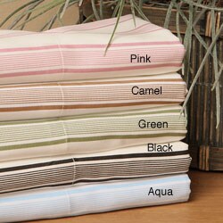 Cotton Sateen Printed Stripe Sheet Set