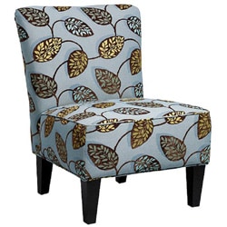 Hali Armless Chair Blue Leaf Print