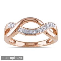 Miadora Sterling Silver 1/10ct TDW Diamond Ring