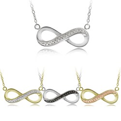 DB Designs Sterling Silver Diamond Accent Infinity Necklace