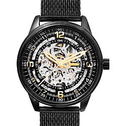 Akribos XXIV 'Saturnos Elite' Men's Skeleton Automatic Bracelet Watch