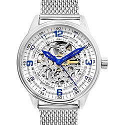 Akribos XXIV 'Saturnos Elite' Men's Skeleton Automatic Bracelet Watch