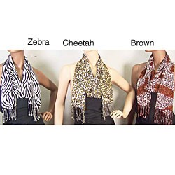 Faux Pashmina Animal Print Scarves (Pack of 3)